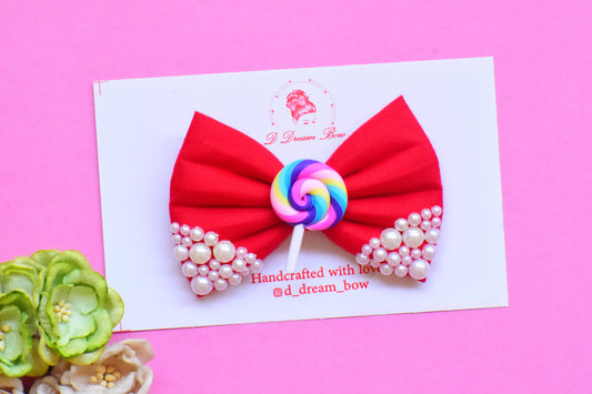 Candy Pearl Bow (Red)